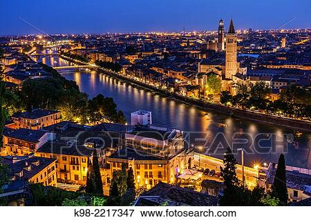 View of Verona from Castel San Pietro, Church of Santa Anastasia, Verona, World Heritage, Italy View Large Photo Image Stock Photo - View of Verona from Castel San Pietro, Church of Santa Anastasia, Verona, World Heritage, Italy. Fotosearch
