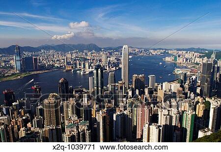 View of Victoria Harbour from the Peak Hong Kong View Large Photo Image Stock Image - View of Victoria Harbour from the Peak Hong Kong. Fotosearch