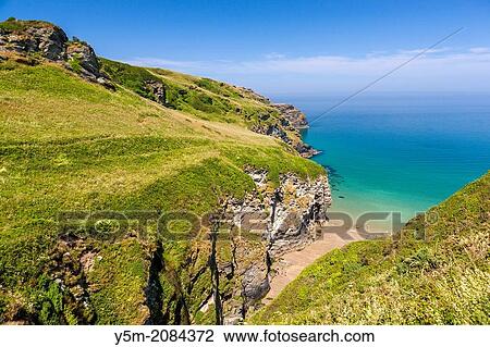 View over Bossiney Haven on the north coast of Cornwall, England, UK, Europe. View Large Photo Image Stock Image - View over Bossiney Haven on the north coast of Cornwall, England, UK, Europe.. Fotosearch