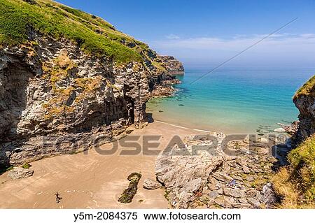 View over Bossiney Haven on the north coast of Cornwall, England, UK, Europe. View Large Photo Image Stock Photography - View over Bossiney Haven on the north coast of Cornwall, England, UK, Europe.. Fotosearch