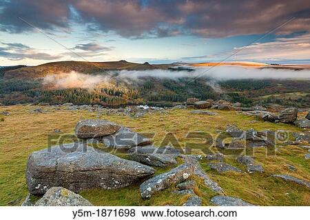 View over Burrator Reservoir towards Sharpitor and Leather Tor from Sheeps Tor in the Dartmoor National Park, Devon, England, UK, Europe View Large Photo Image Stock Photo - View over Burrator Reservoir towards Sharpitor and Leather Tor from Sheeps Tor in the Dartmoor National Park, Devon, England, UK, Europe. Fotosearch