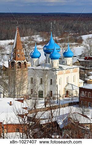Stock Photo - View over Gorohovets from St Nicholas monastery, Gorohovets, Vladimir region, Russia. Fotosearch