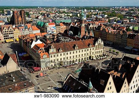 view over the city center of Wroclav, Lower Silesia, Poland, Eastern Europe View Large Photo Image Stock Image - view over the city center of Wroclav, Lower Silesia, Poland, Eastern Europe. Fotosearch