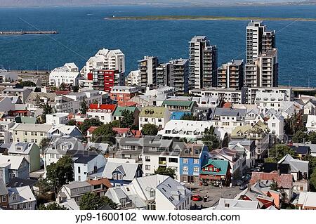 View over the city from the top of Hallgrimskirkja church, Rejyjavik, Iceland View Large Photo Image Stock Image - View over the city from the top of Hallgrimskirkja church, Rejyjavik, Iceland. Fotosearch