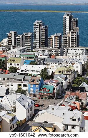 View over the city from the top of Hallgrimskirkja church, Rejyjavik, Iceland View Large Photo Image Stock Image - View over the city from the top of Hallgrimskirkja church, Rejyjavik, Iceland. Fotosearch