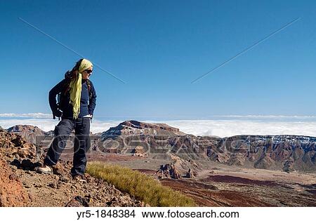 View over the crater in Teide National park from footpath to Pico Viejo Parque Nacional del Teide, Tenerife, Canary Islands, Spain View Large Photo Image Picture - View over the crater in Teide National park from footpath to Pico Viejo Parque Nacional del Teide, Tenerife, Canary Islands, Spain. Fotosearch
