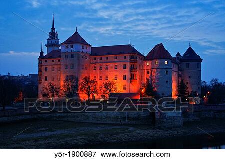 View over the Elbe river to Hartenfels Castle, Torgau, administrative district Northern Saxony, Saxony, Germany, Europe View Large Photo Image Stock Photo - View over the Elbe river to Hartenfels Castle, Torgau, administrative district Northern Saxony, Saxony, Germany, Europe. Fotosearch