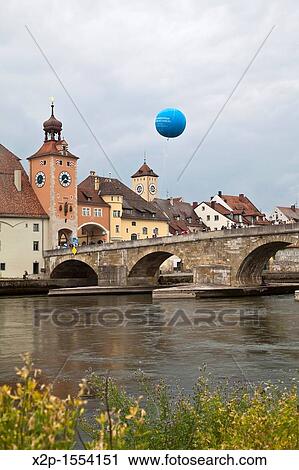 View over the river Danube to Regensburg with Cathedral Saint Peter, old Stone Bridge, Salzstadel, Bruecktor, Bridge Gate, Regensburg, Upper Palatinate, Bavaria, Germany - The large medieval center of the city is a UNESCO World Heritage Site View Large Photo Image Stock Image - View over the river Danube to Regensburg with Cathedral Saint Peter, old Stone Bridge, Salzstadel, Bruecktor, Bridge Gate, Regensburg, Upper Palatinate, Bavaria, Germany - The large medieval center of the city is a UNESCO World Heritage Site. Fotosearch