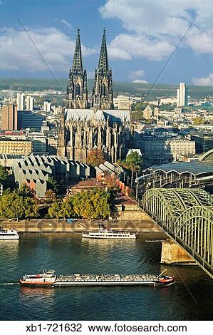 view over thr river Rhine to Cologne Cathedral and Museum Ludwig, right Hohenzollern bridge, Cologne, Northrhine-Westfalia, Germany View Large Photo Image Stock Image - view over thr river Rhine to Cologne Cathedral and Museum Ludwig, right Hohenzollern bridge, Cologne, Northrhine-Westfalia, Germany. Fotosearch