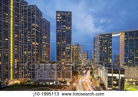 View south on Brickell Avenue, Miami, Florida (Icon Brickell, left; 500 Brickell, right), USA View Large Photo Image Stock Image - View south on Brickell Avenue, Miami, Florida (Icon Brickell, left; 500 Brickell, right), USA. Fotosearch