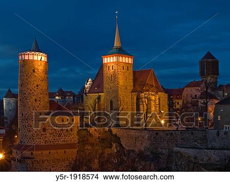 View to Alte Wasserkunst tower and St. Michaels Church, Bautzen, Upper Lusatia, Saxony, Germany, Europe View Large Photo Image Picture - View to Alte Wasserkunst tower and St. Michaels Church, Bautzen, Upper Lusatia, Saxony, Germany, Europe. Fotosearch