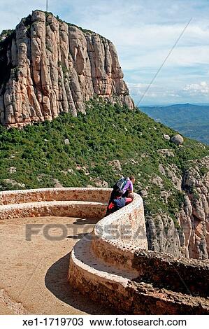 viewpoint, Cami de la Cova, Montserrat, Catalonia, Spain View Large Photo Image Stock Image - viewpoint, Cami de la Cova, Montserrat, Catalonia, Spain. Fotosearch