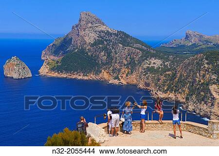 Viewpoint, Cap de Formentor, Formentor Cape, Serra de Tramuntana, UNESCO World Heritage Site, Mallorca Island, Majorca, Balearic Islands, Spain, Europe. View Large Photo Image Picture - Viewpoint, Cap de Formentor, Formentor Cape, Serra de Tramuntana, UNESCO World Heritage Site, Mallorca Island, Majorca, Balearic Islands, Spain, Europe.. Fotosearch