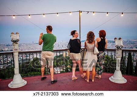 viewpoint, in Tibidabo amusement park, Barcelona, Catalonia, Spain. View Large Photo Image Stock Image - viewpoint, in Tibidabo amusement park, Barcelona, Catalonia, Spain.. Fotosearch