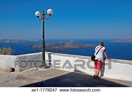Stock Photo - viewpoint, Santorini, Greece. Fotosearch