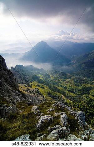 Views from Mount Mugarra, Urkiola Natural Park, Vizcaya, Spain View Large Photo Image Stock Image - Views from Mount Mugarra, Urkiola Natural Park, Vizcaya, Spain. Fotosearch