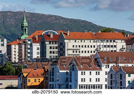 Views of the city center of Bergen, Norway. View Large Photo Image Stock Image - Views of the city center of Bergen, Norway.. Fotosearch