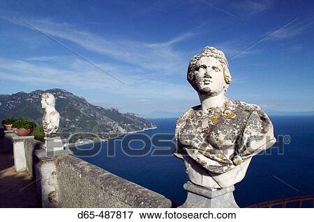 Villa Cimbrone. Roman Busts on Belvedere Terrace. Ravello. Amalfi Coast. Campania. Italy. View Large Photo Image Stock Photo - Villa Cimbrone. Roman Busts on Belvedere Terrace. Ravello. Amalfi Coast. Campania. Italy.. Fotosearch