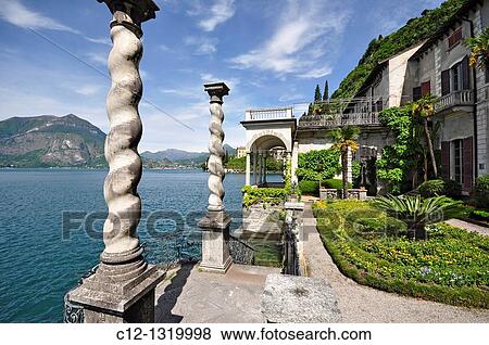 Villa Monastero, Varenna, Lago di Como, Italy. View Large Photo Image Stock Photo - Villa Monastero, Varenna, Lago di Como, Italy.. Fotosearch