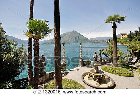 Villa Monastero, Varenna, Lago di Como, Italy. View Large Photo Image Stock Photograph - Villa Monastero, Varenna, Lago di Como, Italy.. Fotosearch