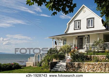 villa on the Saint-Lawrence River bank, Kamouraska, Bas-Saint-Laurent region, Quebec province, Canada, North America View Large Photo Image Stock Image - villa on the Saint-Lawrence River bank, Kamouraska, Bas-Saint-Laurent region, Quebec province, Canada, North America. Fotosearch