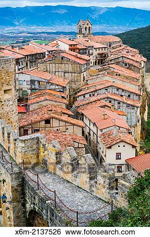 Village from the castle. Frias, Burgos, Castile and Leon. Spain, Europe. View Large Photo Image Stock Photograph - Village from the castle. Frias, Burgos, Castile and Leon. Spain, Europe.. Fotosearch