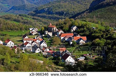 Stock Photograph - Village of Abaurrea Baja Navarre Spain. Fotosearch