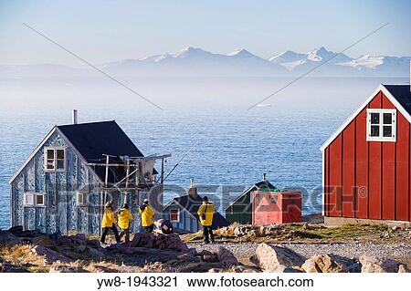 Village of Ittoqqortoormiit, Scoresbysund, Sermersooq Municipality, Greenland. View Large Photo Image Stock Image - Village of Ittoqqortoormiit, Scoresbysund, Sermersooq Municipality, Greenland.. Fotosearch
