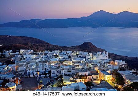 Stock Photo - Village of Plaka, Milos, Cyclades Islands Greece. Fotosearch