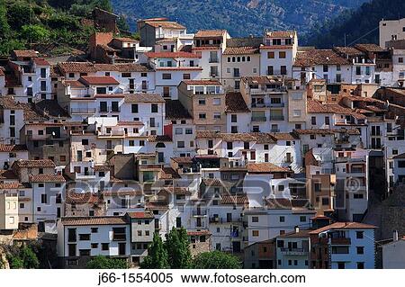 Stock Photography - Villahermosa del R? o homes in the region of Maestrazgo Castell? n. Fotosearch