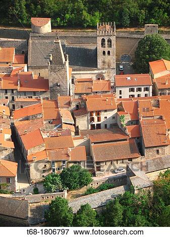 Villefranche-de-Conflent, Vilafranca of Conflent, Languedoc-Roussillon, Eastern Pyrenees, France. View Large Photo Image Stock Photo - Villefranche-de-Conflent, Vilafranca of Conflent, Languedoc-Roussillon, Eastern Pyrenees, France.. Fotosearch