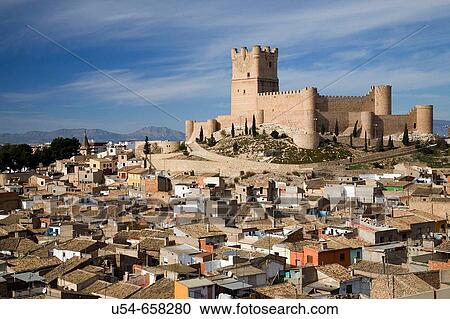 Villena and Villena Castle. Alicante. Spain. View Large Photo Image Stock Image - Villena and Villena Castle. Alicante. Spain.. Fotosearch