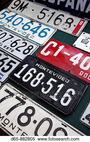 Vintage Uruguayan license plates at Plaza Constitucion flea market, Montevideo, Uruguay View Large Photo Image Stock Photography - Vintage Uruguayan license plates at Plaza Constitucion flea market, Montevideo, Uruguay. Fotosearch