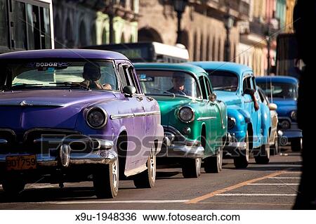 vintage US cars from the 50`s in the streets of Havana, Cuba, Caribbean. View Large Photo Image Stock Photograph - vintage US cars from the 50`s in the streets of Havana, Cuba, Caribbean.. Fotosearch