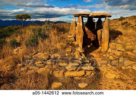 Vinyes Mortes I dolmen 5300-5200 BC, Alt Emporda, Costa Brava, Girona province, Catalonia, Spain. View Large Photo Image Stock Image - Vinyes Mortes I dolmen 5300-5200 BC, Alt Emporda, Costa Brava, Girona province, Catalonia, Spain.. Fotosearch