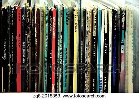 Stock Image - Vinyl records shop. chicago.. Fotosearch