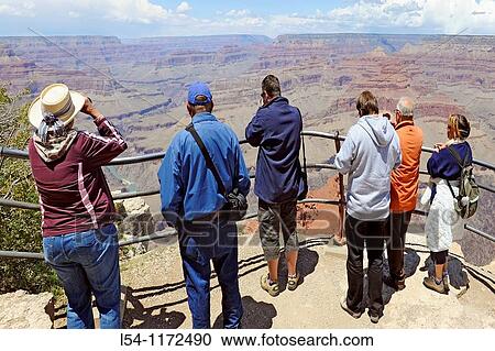 Visitors at South Rim Grand Canyon National Park Arizona View Large Photo Image Stock Image - Visitors at South Rim Grand Canyon National Park Arizona. Fotosearch