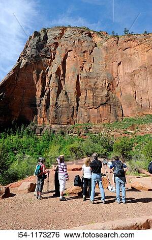 Visitors Talk with Female Ranger Big Bend Area Mount Zion National Park Utah View Large Photo Image Stock Photograph - Visitors Talk with Female Ranger Big Bend Area Mount Zion National Park Utah. Fotosearch