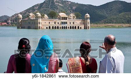 Visitors view Jal Mahal Water Palace Jaipur Rajasthan India View Large Photo Image Stock Image - Visitors view Jal Mahal Water Palace Jaipur Rajasthan India. Fotosearch