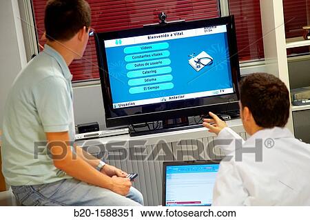 Stock Image - Vital platform provides access to a range of social and health services through the television. Fotosearch