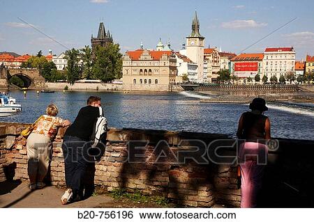 Stock Photograph - Vltava river, Prague, Czech Republic. Fotosearch