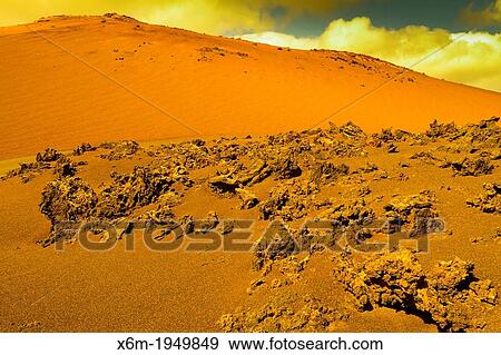 Volcanic landscape. Timanfaya National Park. Lanzarote, Canary Islands, Atlantic Ocean, Spain. View Large Photo Image Stock Photo - Volcanic landscape. Timanfaya National Park. Lanzarote, Canary Islands, Atlantic Ocean, Spain.. Fotosearch