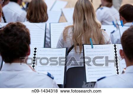Stock Photo - Volterra, italy, music band. Fotosearch