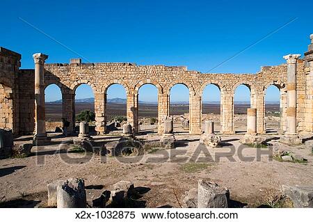 Volubilis, Morocco View Large Photo Image Stock Photography - Volubilis, Morocco. Fotosearch