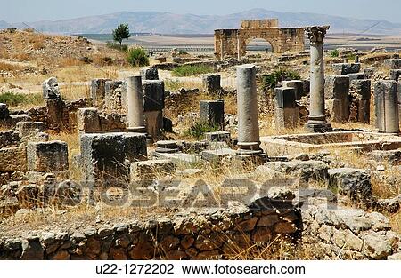 Volubilis (Morocco): the archaeological site View Large Photo Image Stock Image - Volubilis (Morocco): the archaeological site. Fotosearch