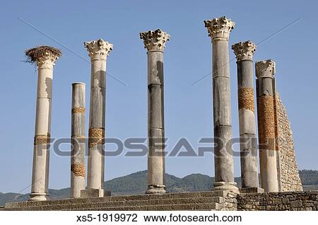 Volubilis, Moulay Idriss, Morocco. View Large Photo Image Stock Image - Volubilis, Moulay Idriss, Morocco.. Fotosearch