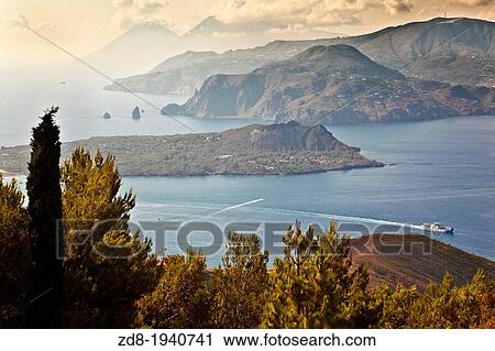 vulcano. capo grillo. eolias islands panoramic View Large Photo Image Stock Image - vulcano. capo grillo. eolias islands panoramic. Fotosearch