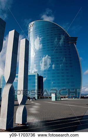 W Barcelona, Hotel Vela, Barcelona, Spain View Large Photo Image Stock Photograph - W Barcelona, Hotel Vela, Barcelona, Spain. Fotosearch