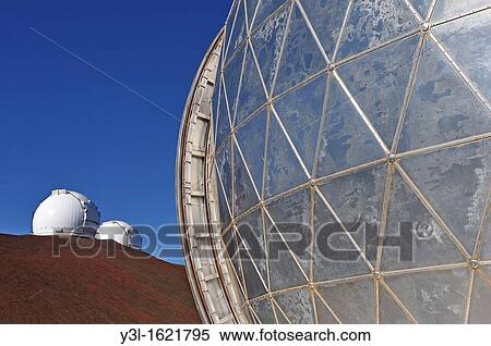 Stock Photography - W. M. Keck Observatory on Mauna Kea Volcano atop, Big Island, Hawaii Islands, USA. Fotosearch
