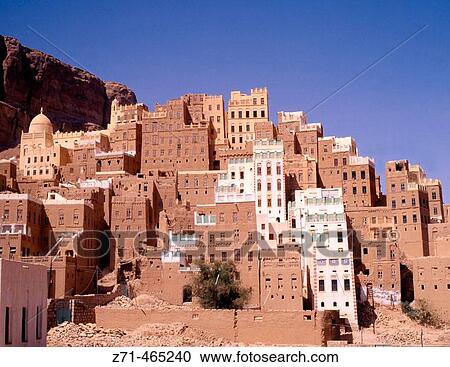 Wadi Doan, village. Hadramawt province. Yemen. View Large Photo Image Stock Image - Wadi Doan, village. Hadramawt province. Yemen.. Fotosearch